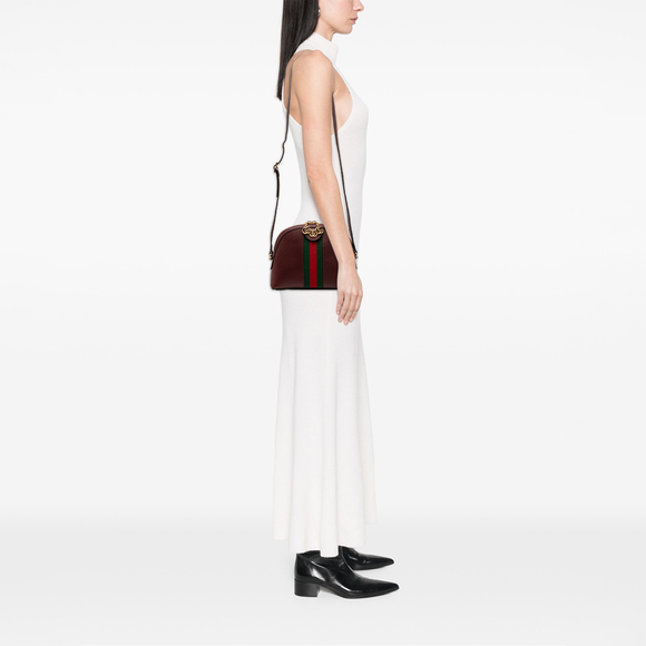 Pre-Loved Gucci Small Calfskin Web Ophidia Dome Crossbody - Picture 7 of 7